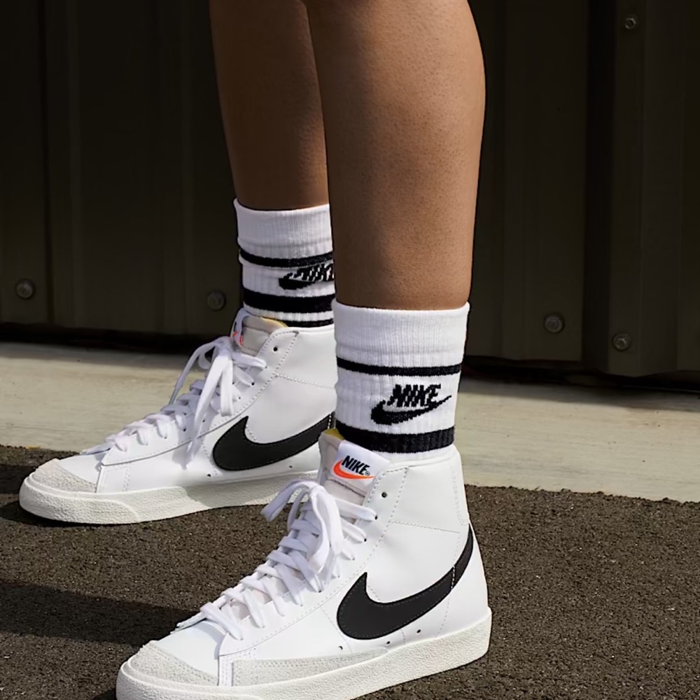 Nike Blazer Mid 77 Vintage White and Black Sneakers